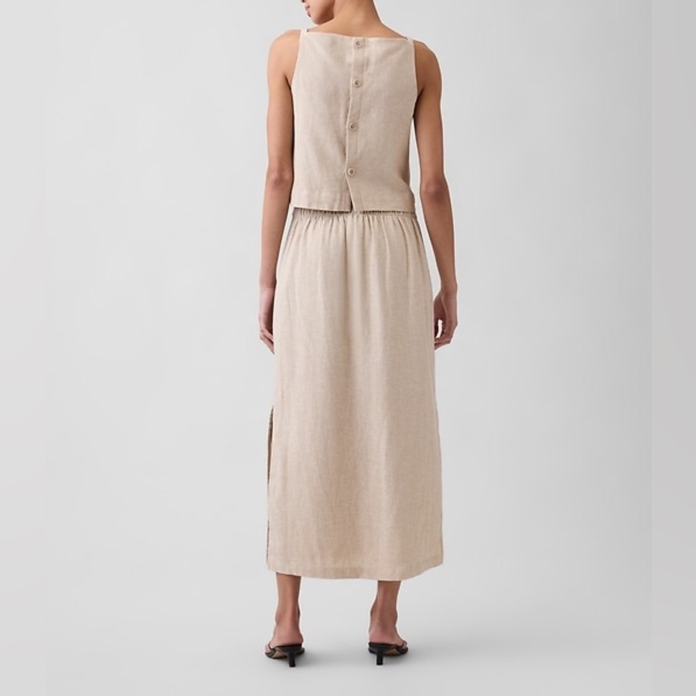 GAP Linen-Blend Midi Slip Skirt - Picture 3 of 8